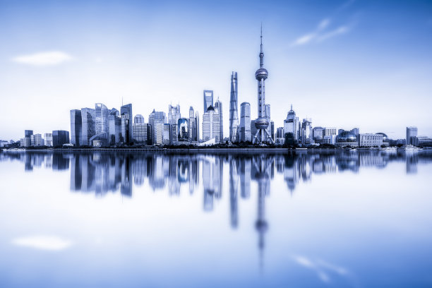 上海CBD建筑景观天际线全景图片下载