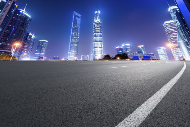 路面与城市建筑景观图片下载