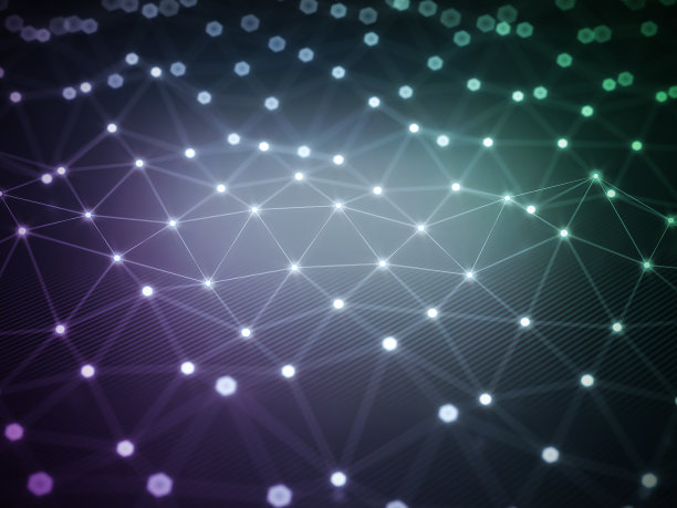 三角网格，分子结构，高科技背景三维渲染图片下载