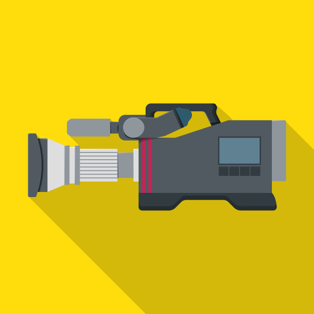 视频摄像机图标平面图标隔离图片下载