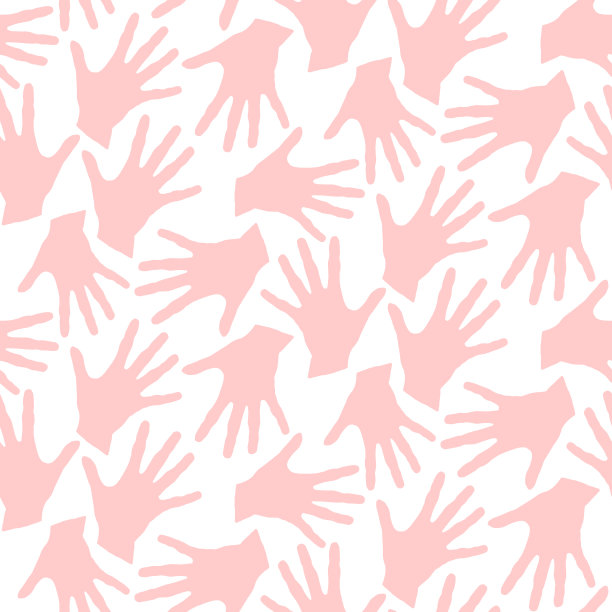 无缝图案与掌纹。象征着种族和国家的平等、友谊、快乐的童年、世界的和平、各国人民的团结和全球化图片下载