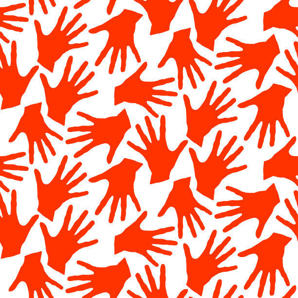 无缝图案与掌纹。象征着种族和国家的平等、友谊、快乐的童年、世界的和平、各国人民的团结和全球化图片下载