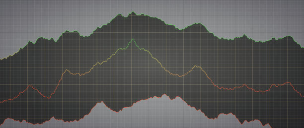 在代表抽象数据的网格模式上进行简单的线图设计素材图片