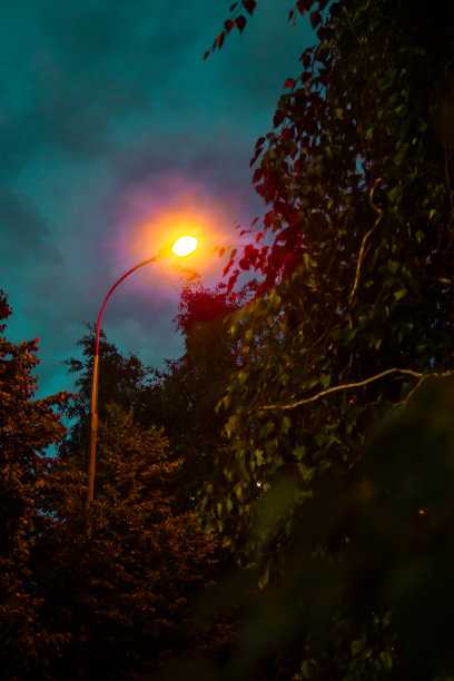照片中夜灯的艺术处理图片下载