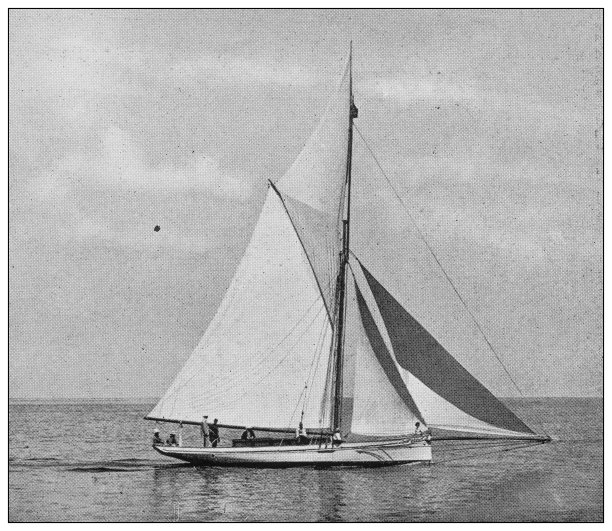 英国海军和陆军的古董照片:帆船比赛图片下载