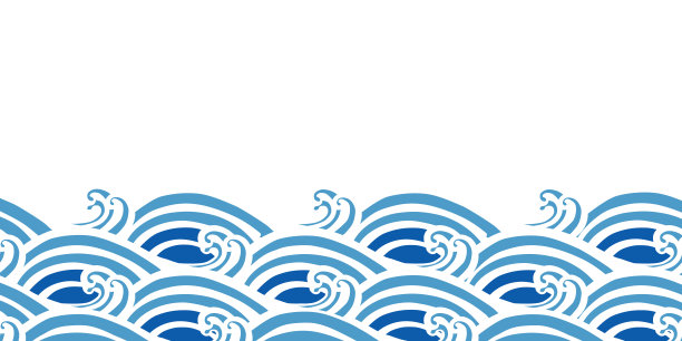 海浪日式风格插图图片下载