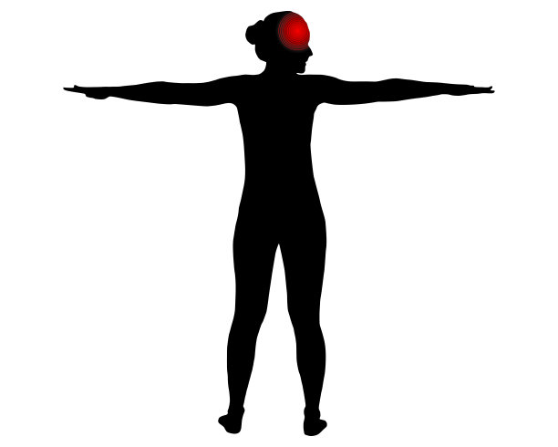 女人的背影与符号头痛图片下载