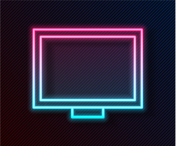 发光的霓虹灯线图片框架上的表格图标图片下载