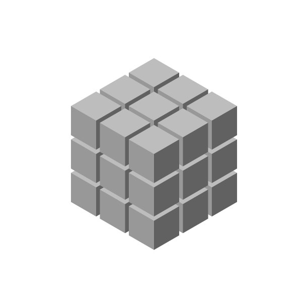 抽象的三维立方体从立方体孤立在白色图片下载