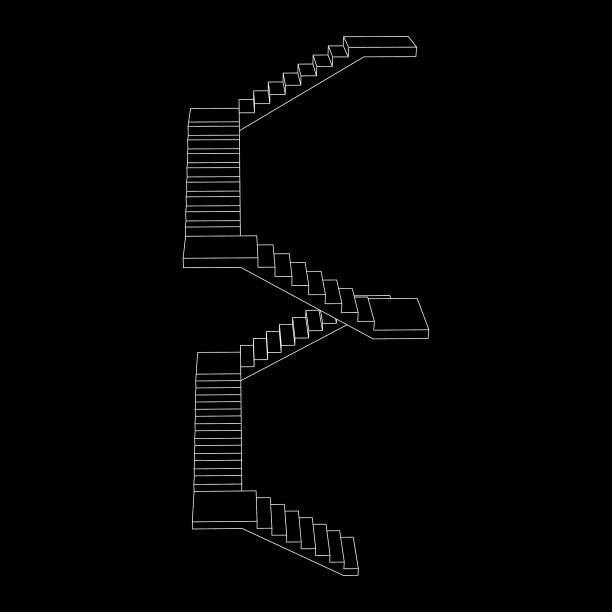 带有平台轮廓的楼梯图片下载