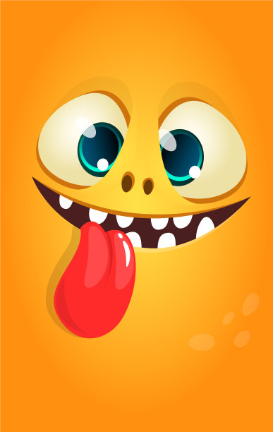 搞笑卡通怪兽脸万圣节怪兽图片下载