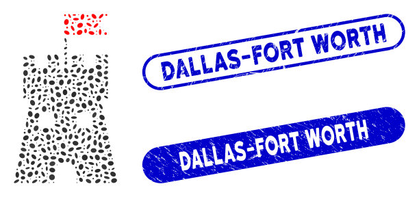 椭圆形拼贴城堡与危楼图片下载