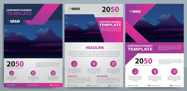 公司商业传单彩色封面海报图片下载