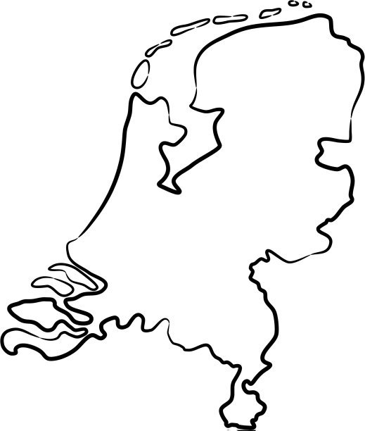 荷兰地图从等高线黑色笔刷图片下载