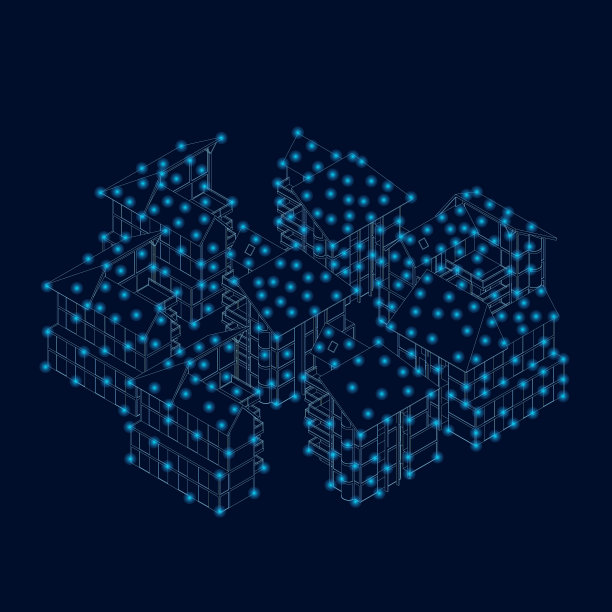 轮廓为一组多层建筑图片下载