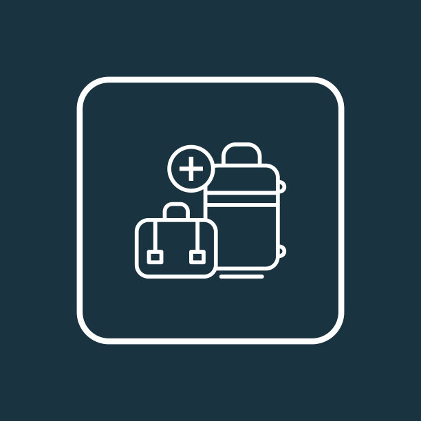 额外的行李图标，线条象征优质图片下载