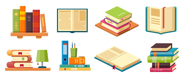 等距书籍书架图书馆文献集图片下载