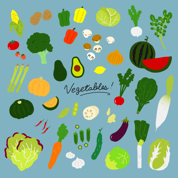 蔬菜平面插图矢量图标图片下载