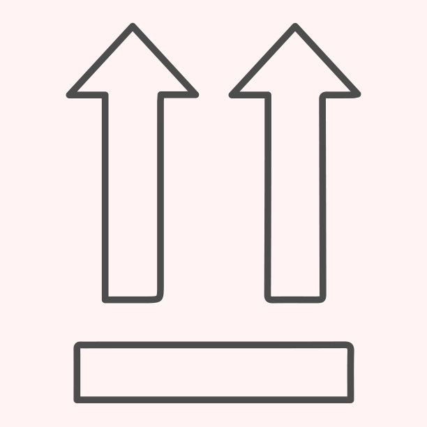 这面向上的标志细线图标包装标签图片下载