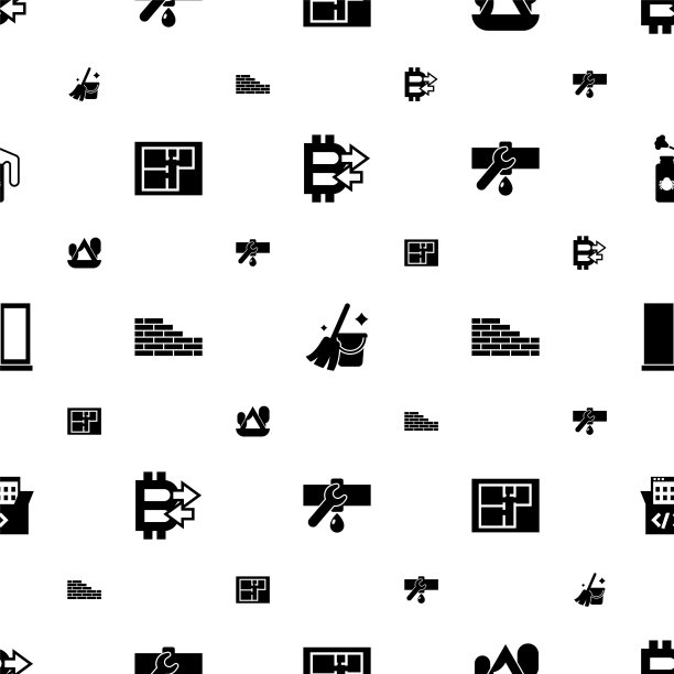 可编辑的无缝家居图标图案图片下载