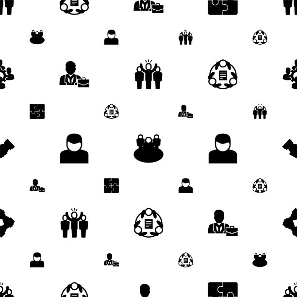 团队合作图标模式无缝包含可编辑图片下载