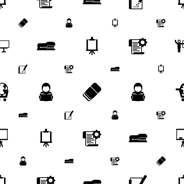 学校图标图案无缝包含可编辑图片下载