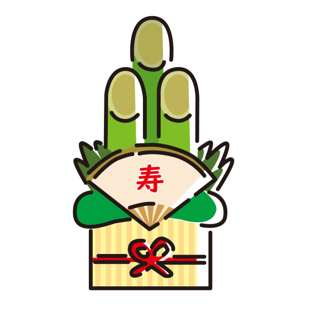 日本的幸运卡片。这是Kadomatsu。图片下载