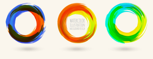 水彩圆形纹理设置圆形元素图片下载