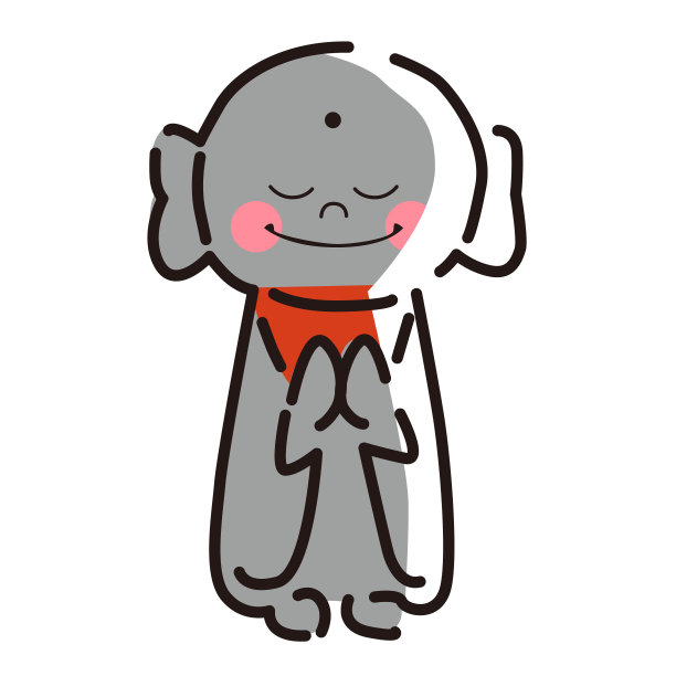 日本的幸运卡片。这是一个jizo。图片下载