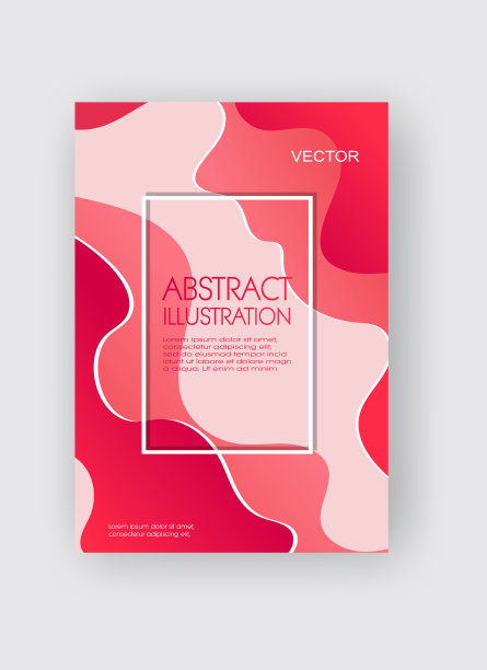 动感风格的红珊瑚波浪横幅设计图片下载