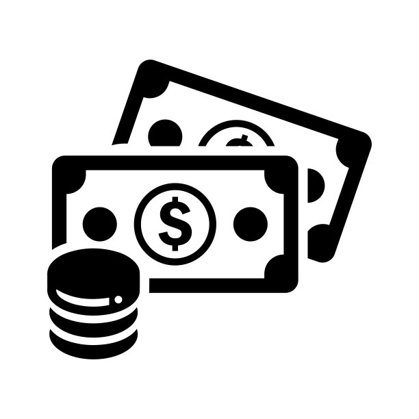 现金硬币黑色盈利图标图片下载