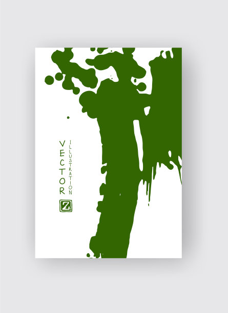 绿色的笔触在白色的背景图片下载