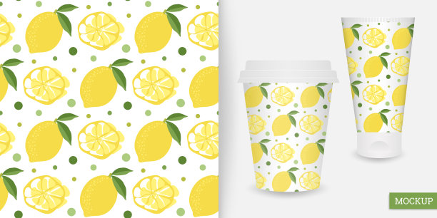 柠檬无缝模式。矢量插图柑橘类水果。夏天的抽象背景。图片下载