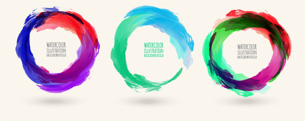 水彩圆形纹理设置圆形元素图片下载