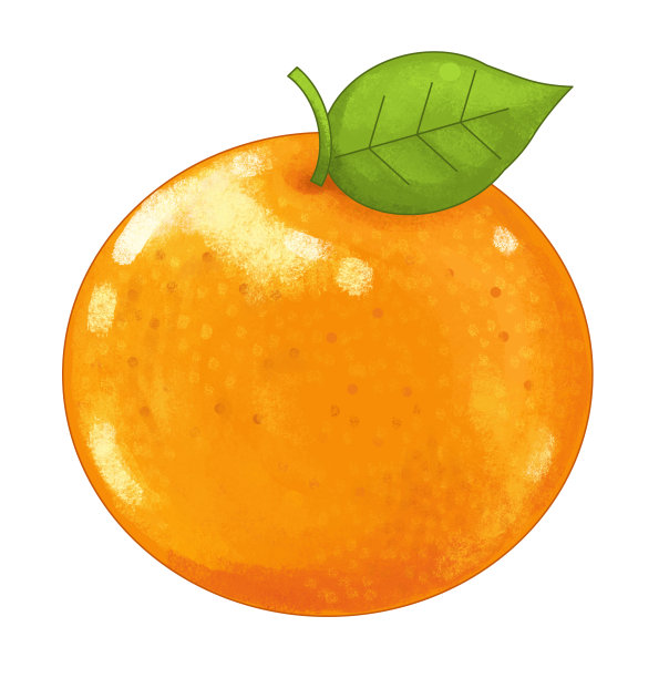 卡通水果橙色在白色的背景-插图图片下载