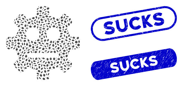 椭圆形马赛克齿轮，可怜的微笑和垃圾垃圾差劲图片下载