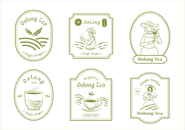乌龙茶徽章设计图片下载