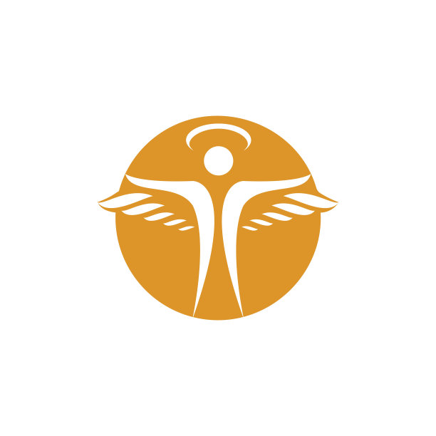 摘要天使矢量标志设计。图片下载