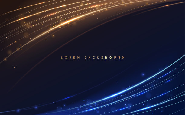 抽象的金色和蓝色光线背景图片下载