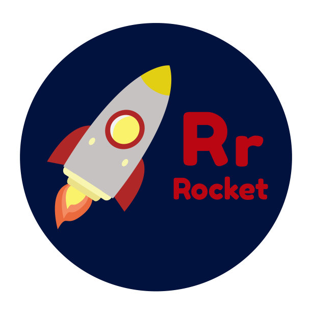 字母R火箭卡通插图矢量儿童图片下载