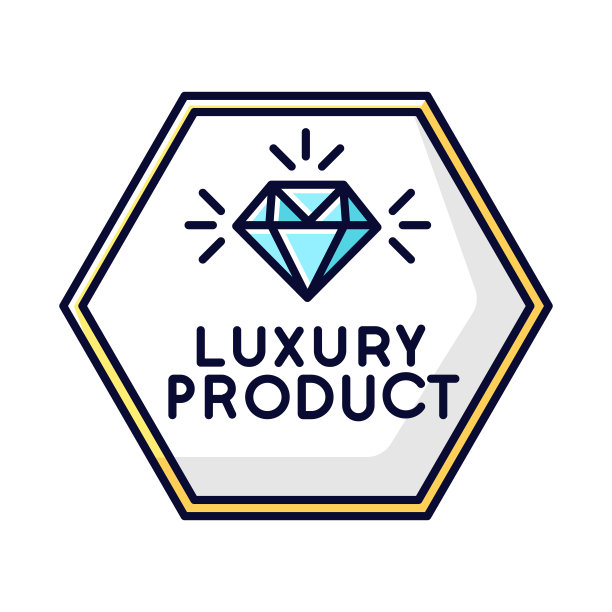 奢侈品RGB彩色图标。高档珠宝，名贵产品。珠宝店的标志。优雅的徽章与闪亮的钻石孤立矢量插图图片下载