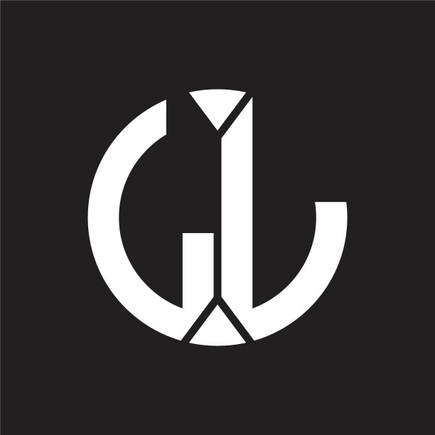 Ll标志字母与块圆丝带风格图片下载