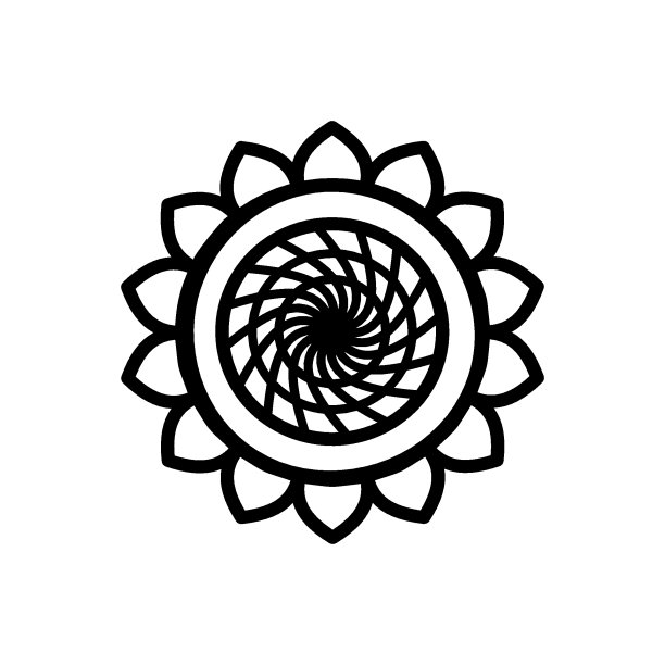 向日葵线图标孤立的白色背景。向量花卉插图。夏天植物概念。适用于裁剪、裁剪、印刷、绣字、衬衫设计。图片下载