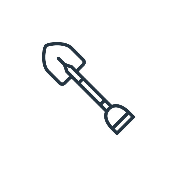 铲矢量图标。铲可编辑的中风。铲线性符号用于web和移动应用程序，标志，印刷媒体。细线说明。矢量孤立轮廓绘制。图片下载