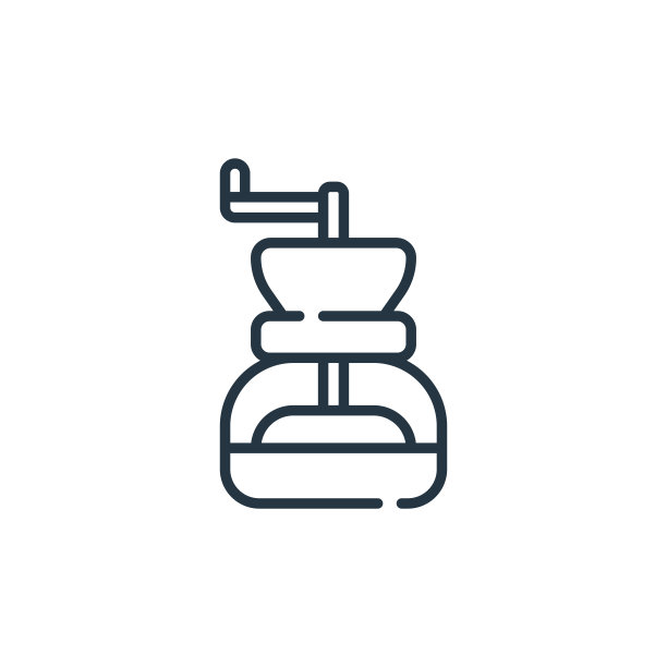 咖啡研磨机矢量图标。咖啡研磨机可编辑的行程。咖啡研磨机线性符号，用于网络和移动应用程序，标志，印刷媒体。细线说明。矢量孤立轮廓绘制。图片下载