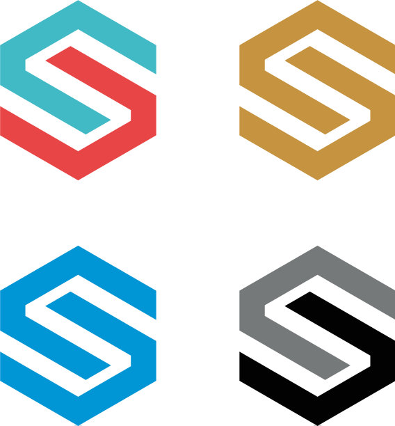 S字母六边形logo模板设计图片下载