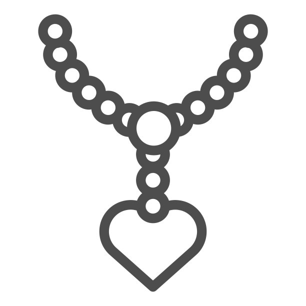 珍珠吊坠配心形线icon项链配图片下载