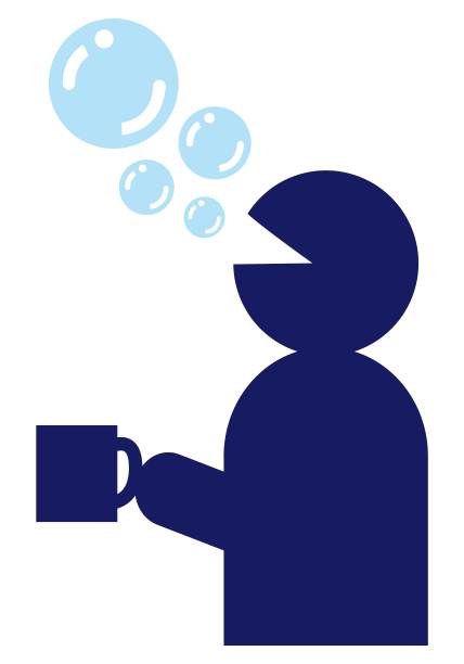 一个人漱口的插图图片下载