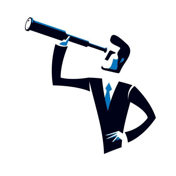 在望远镜中寻找机会的商人图片下载