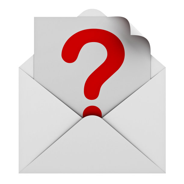 红色问号在白纸上打开白色信封孤立在白色背景图片下载